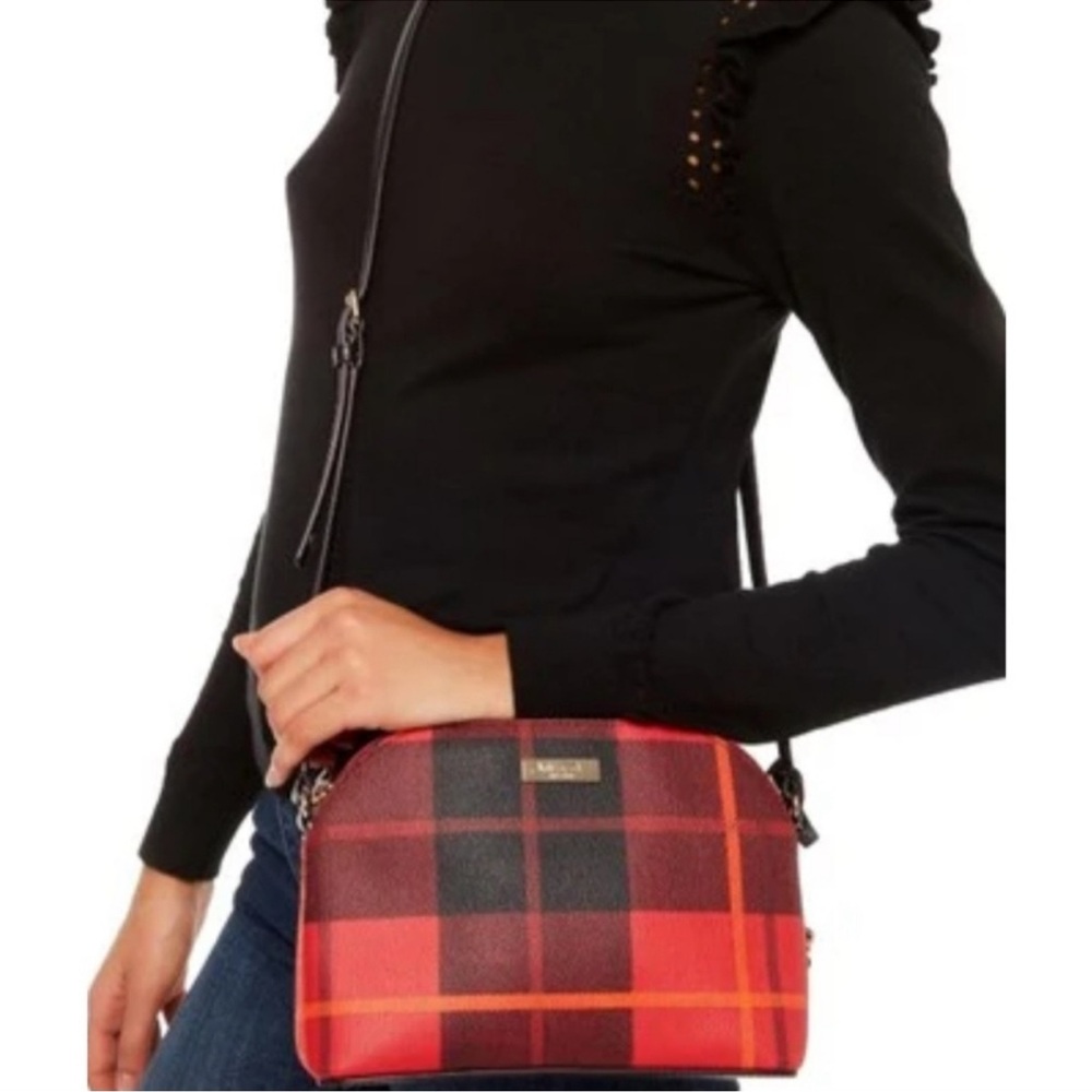 Kate Spade Red and Black Checkered Crossbody Bag